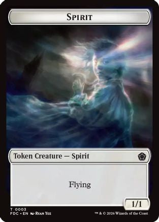 Spirit // Clue Double-Sided Token  (FDC-3 // 13) - [Commander: Foundations]