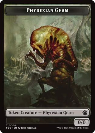 Phyrexian Germ // Phyrexian Beast Double-Sided Token  (FDC-4 // 11) - [Commander: Foundations]