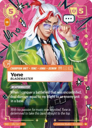 Yone Blademaster Heartsteel Overnumbered 181/167 Radiance Foil Riftbound single by UVS Games