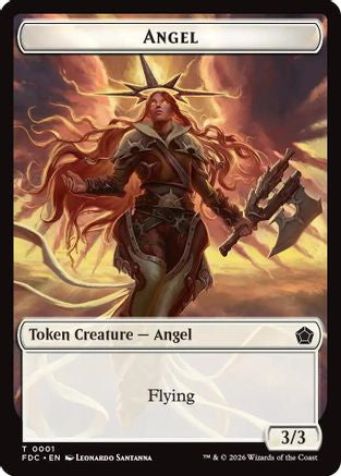 Angel (0001) // Myr Double-Sided Token  [Foil]  (FDC-1 // 15) - [Commander: Foundations]