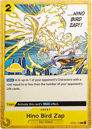 Hino Bird Zap (Luffy Deck) (OP05-116) - [Set Sail Deck Set]