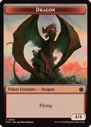Dragon (0007) // Treasure Double-Sided Token  (FDC-7 // 16) - [Commander: Foundations]