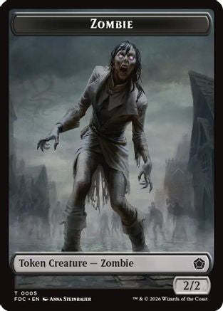 Zombie // The Monarch Double-Sided Token  (FDC-5 // 17) - [Commander: Foundations]