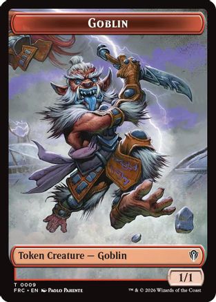 Goblin // Spirit Double-Sided Token  [Foil]  (FRC-9 // 4) - [Commander: Reality Fracture]