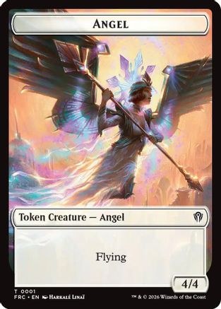 Angel // Myr Double-Sided Token  [Foil]  (FRC-1 // 15) - [Commander: Reality Fracture]