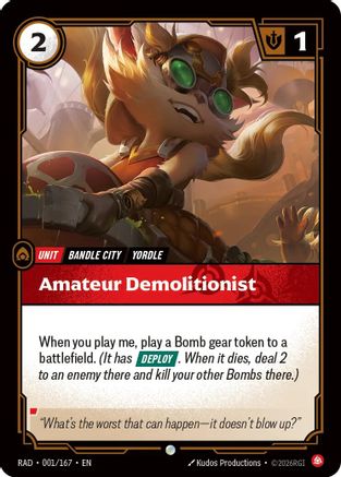 Amateur Demolitionist (001/167) Radiance Foil Riftbound single by UVS Games
