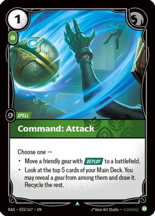 Command: Attack (033/167) Radiance Foil Riftbound trading card by UVS Games