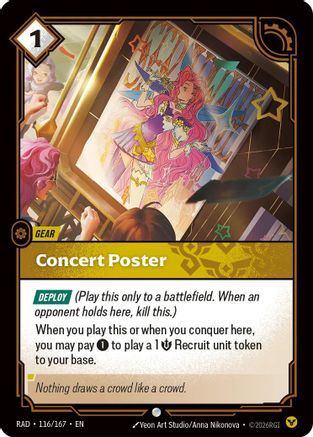 UVS Games Riftbound Singles Concert Poster (116/167) - Radiance card art