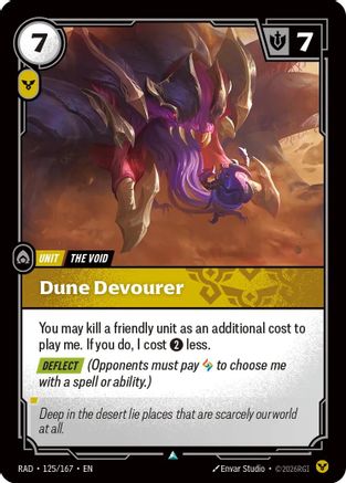 Dune Devourer Radiance Foil Riftbound single card by UVS Games, numbered 125/167