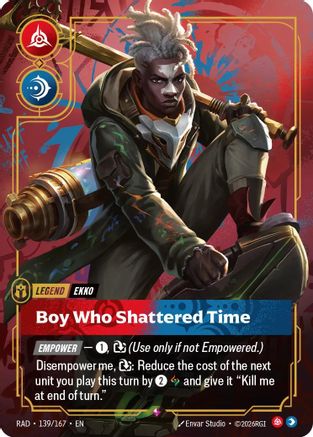 Ekko, Boy Who Shattered Time Radiance Foil Riftbound single by UVS Games, card 139/167