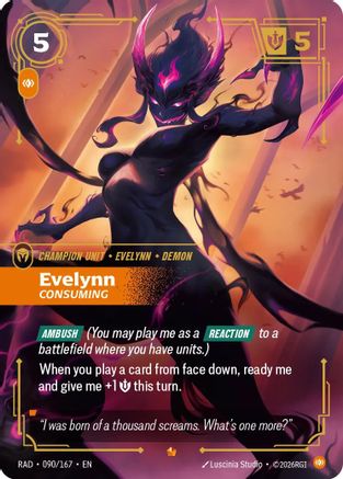 Evelynn, Consuming (090/167) Radiance Foil Riftbound single by UVS Games