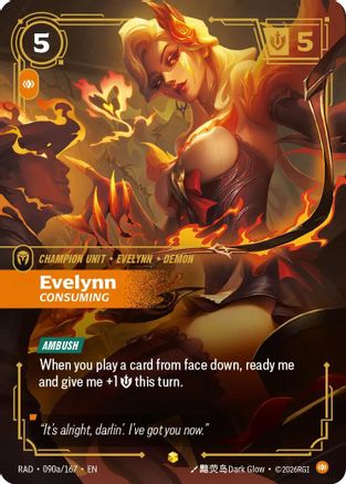 Evelynn, Consuming Alternate Art Radiance Foil Riftbound trading card by UVS Games