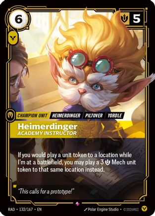 Heimerdinger, Academy Instructor Radiance Foil Riftbound trading card by UVS Games