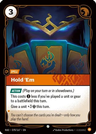 Hold 'Em Riftbound single card (070/167) with Radiance foil finish by UVS Games
