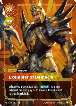 Jarvan IV Exemplar of Demacia Radiance Foil Riftbound single by UVS Games