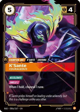 K'Sante, Courageous Alternate Art Radiance Foil Riftbound trading card by UVS Games, 086a/167