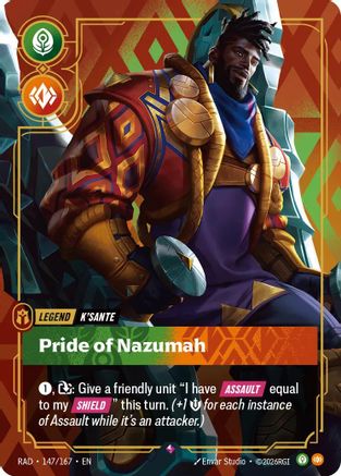 K'Sante, Pride of Nazumah Radiance Foil Riftbound trading card by UVS Games, 147/167