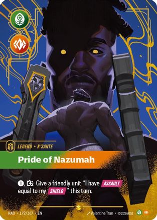 K'Sante Pride of Nazumah Overnumbered Radiance Foil Riftbound single card by UVS Games