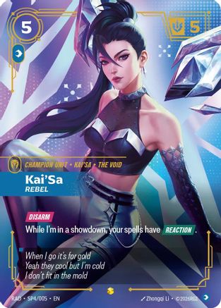 Kai'Sa Rebel K/DA Special Art Card SP4/005 Radiance Foil Riftbound single by UVS Games