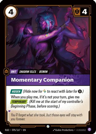 Momentary Companion (095/167) Radiance Foil Riftbound trading card by UVS Games