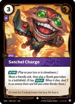 Satchel Charge (096/167) Radiance Riftbound single by UVS Games card image