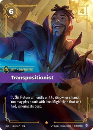 Transpositionist Radiance Foil Riftbound single trading card by UVS Games