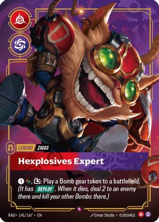 Ziggs, Hexplosives Expert Radiance Foil Riftbound single card by UVS Games