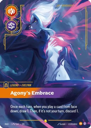 Evelynn, Agony's Embrace (Overnumbered) Radiance Foil Riftbound single by UVS Games