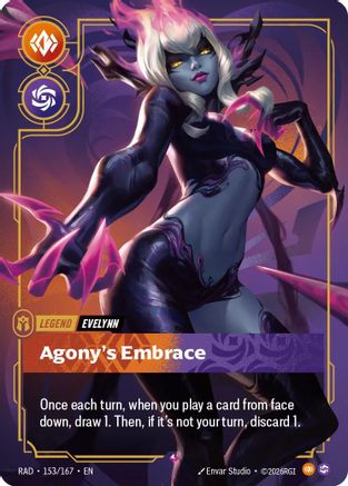 Evelynn, Agony's Embrace (153/167) Radiance Foil Riftbound single by UVS Games