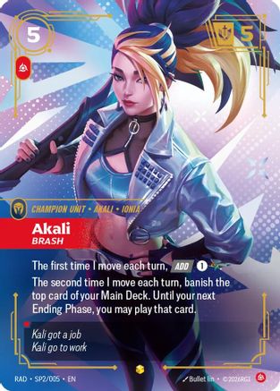 Akali, Brash K/DA Special Art Card SP2/005 Radiance Foil Riftbound single by UVS Games