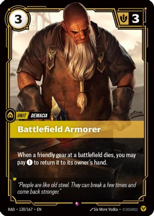 Battlefield Armorer Radiance Foil Riftbound single by UVS Games, card 130/167