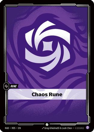 Chaos Rune (R05) Radiance Riftbound single by UVS Games featuring rune artwork