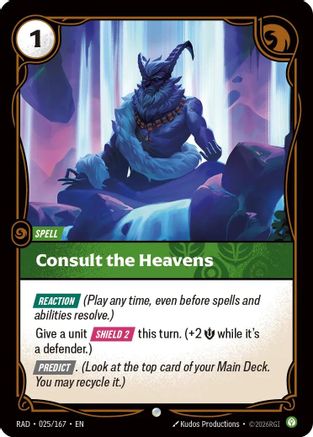 Consult the Heavens (025/167) Radiance Riftbound single by UVS Games card image