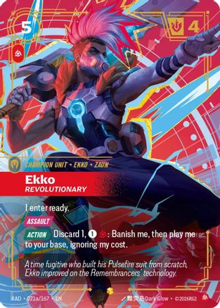 Ekko Revolutionary Alternate Art Radiance Foil Riftbound single by UVS Games, card 021a/167