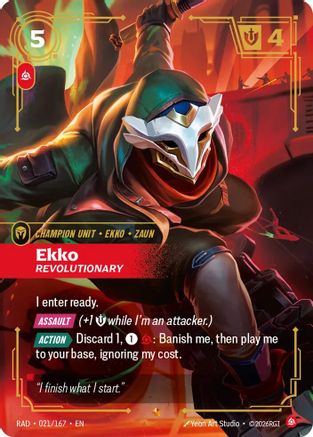 Ekko, Revolutionary Radiance Foil Riftbound single card by UVS Games, 021/167