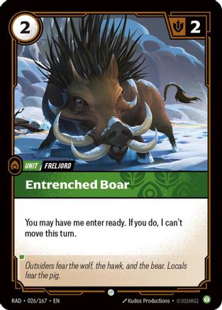 Entrenched Boar Radiance Foil Riftbound single card by UVS Games, card 026/167