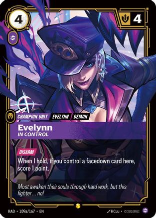 Evelynn In Control Alternate Art Radiance Foil Riftbound card by UVS Games, 109a/167