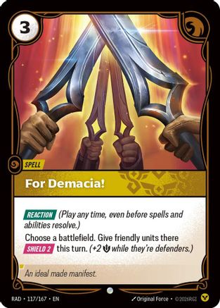 For Demacia! (117/167) Radiance Foil Riftbound single by UVS Games