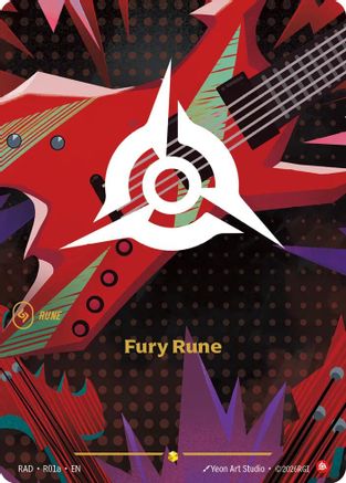 Fury Rune (R01a) Radiance Foil Riftbound trading card by UVS Games