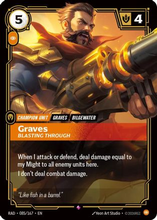 Graves, Blasting Through Radiance Foil Riftbound single card by UVS Games