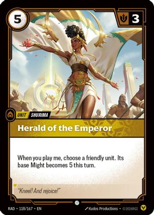 Herald of the Emperor Radiance Foil Riftbound single by UVS Games, card 118/167