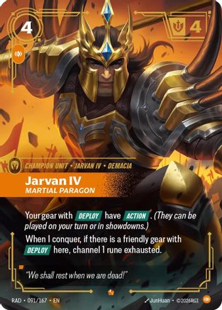 Jarvan IV Martial Paragon Radiance Foil Riftbound single card by UVS Games