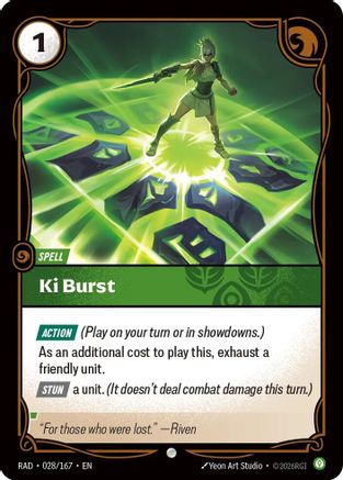 Ki Burst (028/167) Radiance Foil Riftbound single by UVS Games card image