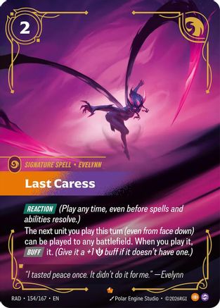 Last Caress (154/167) Radiance Foil Riftbound single card by UVS Games