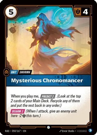 Mysterious Chronomancer (050/167) Radiance Foil Riftbound single by UVS Games