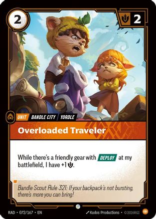 Overloaded Traveler (072/167) Radiance Riftbound single card by UVS Games