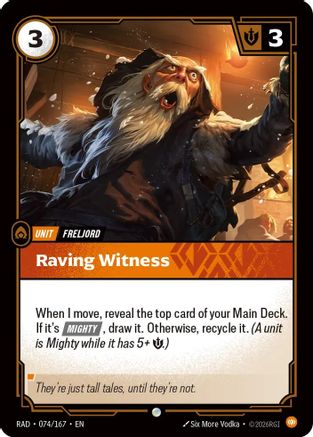 Raving Witness (074/167) Radiance Riftbound single card by UVS Games
