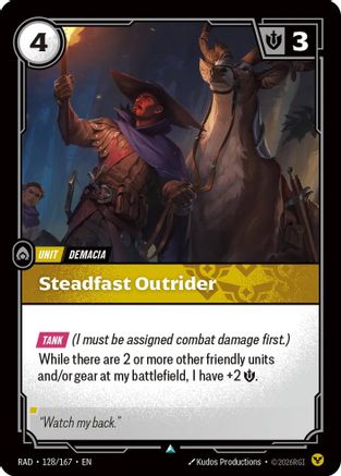 Steadfast Outrider (128/167) Radiance Riftbound trading card by UVS Games