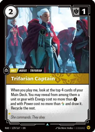 Trifarian Captain (129/167) Radiance foil Riftbound single by UVS Games