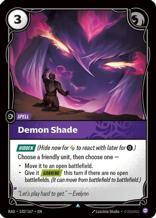Demon Shade Radiance Foil Riftbound single card by UVS Games, 102/167